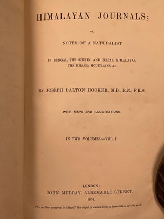 Himalayan Journals; or notes of a naturalist (2 volumes)